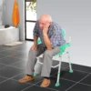 Folding Shower Chair Adjustable Height Bath Safety Toilet Seat Non-Slip Feet for Patient Transfer Disabled Seniors Aid 330lbs 1