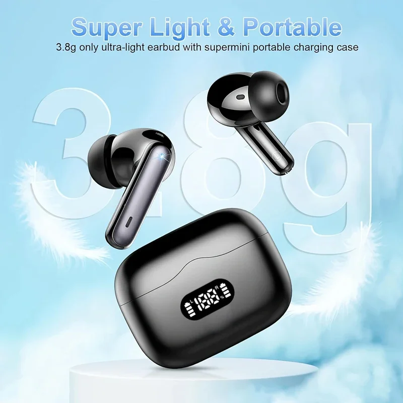 รูปสินค้า หูฟังไร้สาย ตัดเสียงรบกวน บลูทูธ 5.3 พร้อมจอ LED