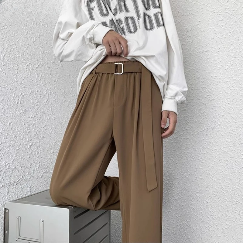 2024 Fashion Suit Pants Mens Elegant Dress Pants Solid Men Leisure Suits Trousers Male Korea Teenagers Oversize Pants Formal A22