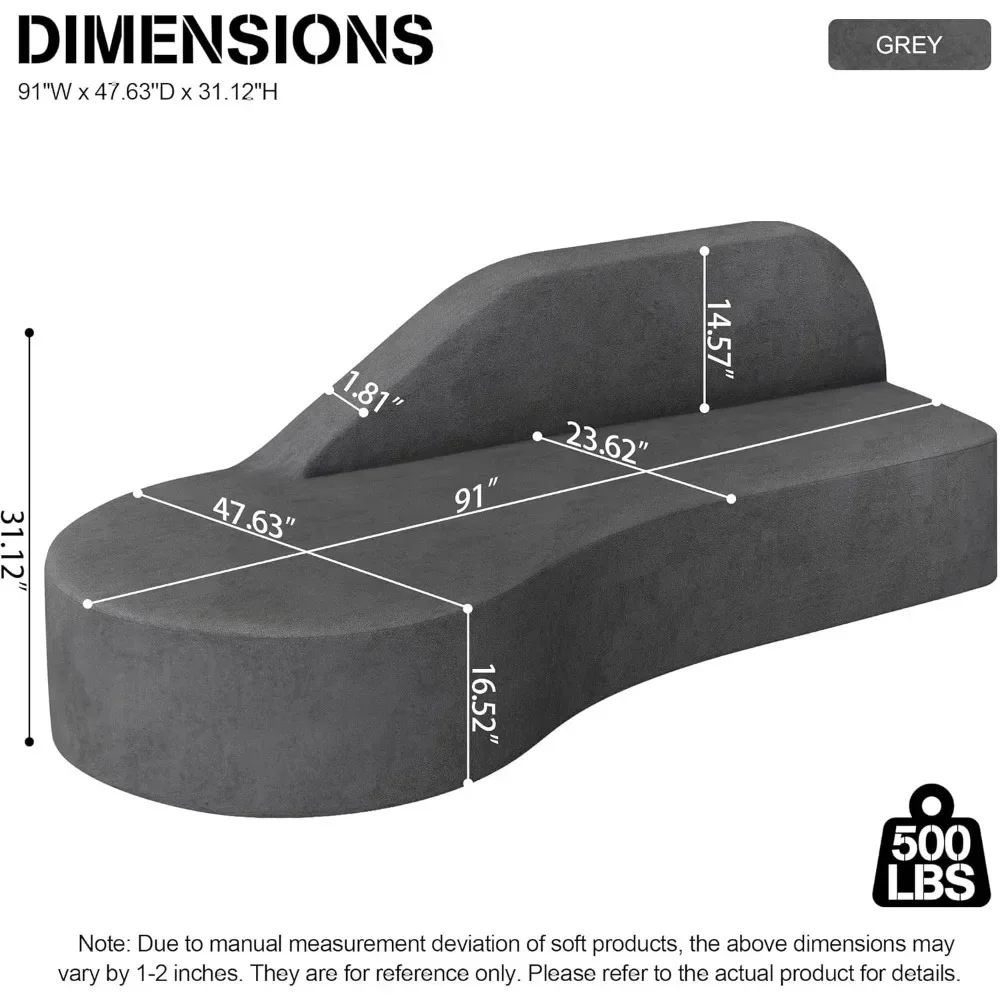 Modern Curved Three-Seat Sofa 6