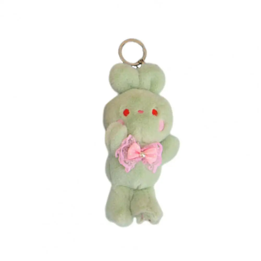 

15cm Rabbit Keychain Adorable Lace Bow Bunny Doll Plushie Soft Decoration PP Stuffed Animal Doll Plush Key Ring Bag Pendant
