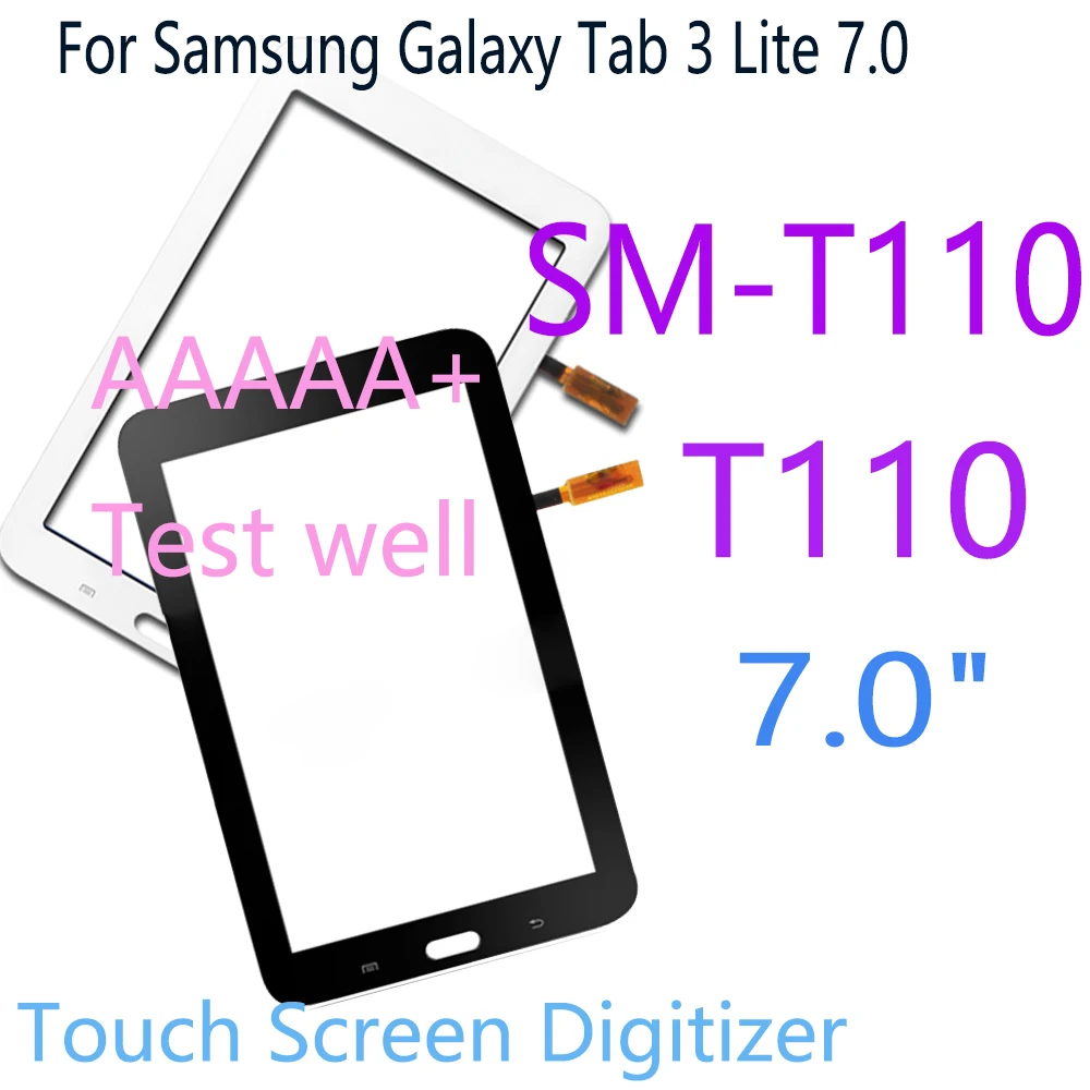 Testato A 7.0 Pollici Per Samsung Galaxy Tab 3 Sm-T110 T110 Touch Screen Digitizer Vetro Frontale Pannello Esterno T110 Sostituzione Dello Schermo
