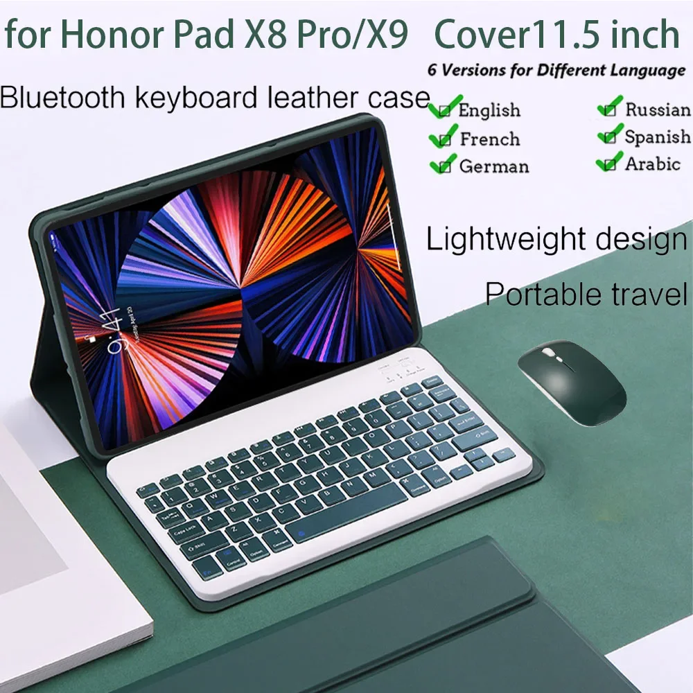 

Magnetic Keyboard Cover for Honor Pad X8Pro/X9 11.5 inch - Supports Russian, Hebrew, Arabic English French Spanis