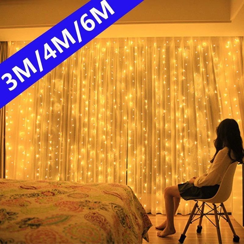 

3/4/6M USB LED String Light 8 Mode Remote Christmas Fairy Garland Curtain Light Decor For Home Holiday Decorative New Year Lamp