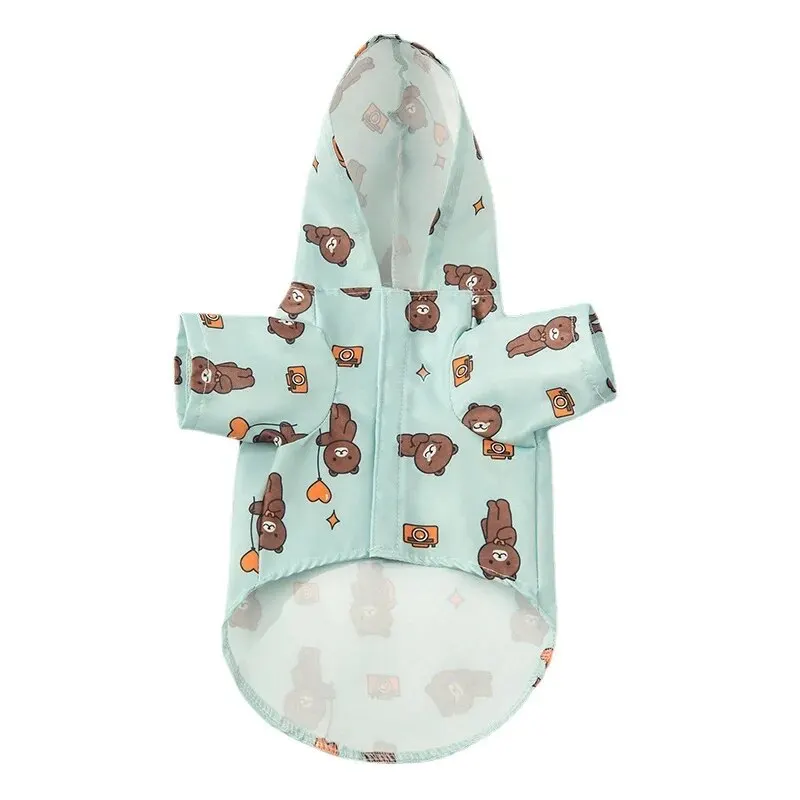 Pet Dog Raincoat Summer Fashion Short Sleeve Dog Waterproof Clothes Puppy Coat Outdoor Coat Bichon Schnauzer Welsh