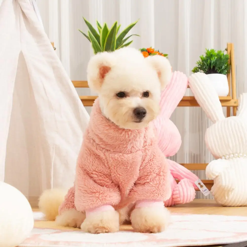

Cozy Winter Dog Clothes With Traction Ring 4-Legged Double Sided Thick Long Plush High Collar Warm Pet Clothes Chihuahua Woolen