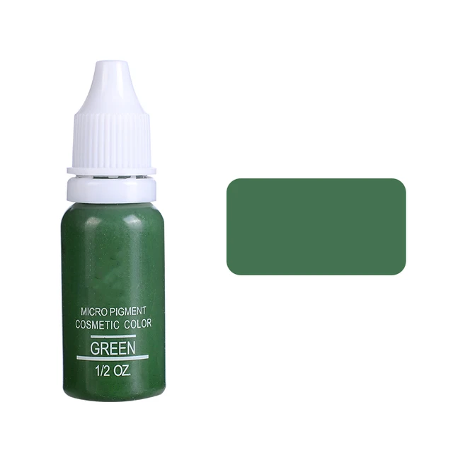 15ml Tattoo Ink Set Permanent Makeup Eyebrow Lips Eye Line Tattoo Color Microblading Pigment for Body Beauty Tattoo Art Supplies Green