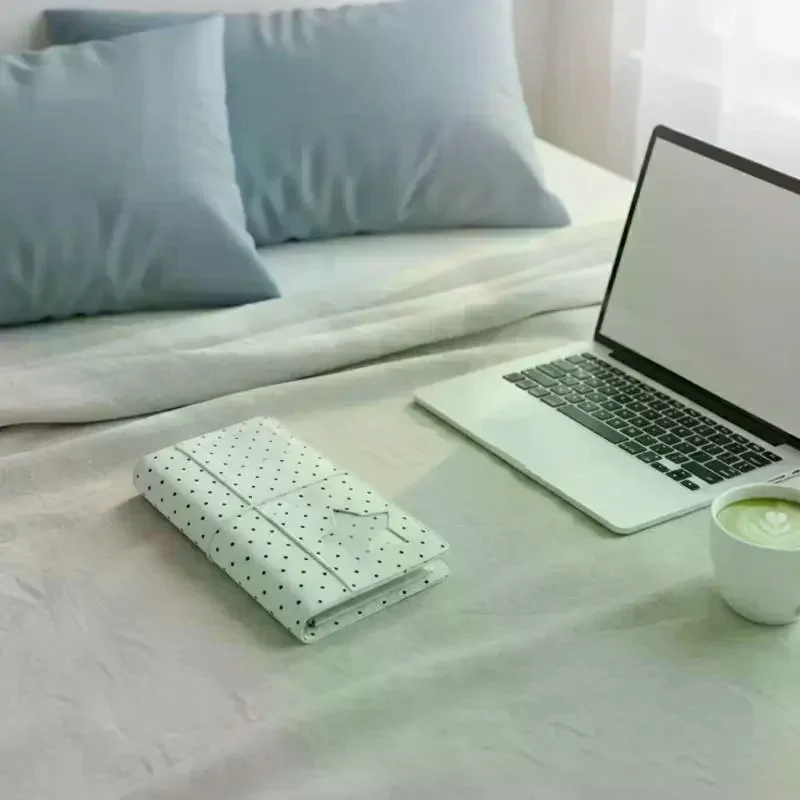 A6 폴카 도트 천 바인더 노트 6홀 루즈리프 휴대용 DIY 스크랩북 저널 멀티 포켓 포토 앨범 플래너 학교 선물