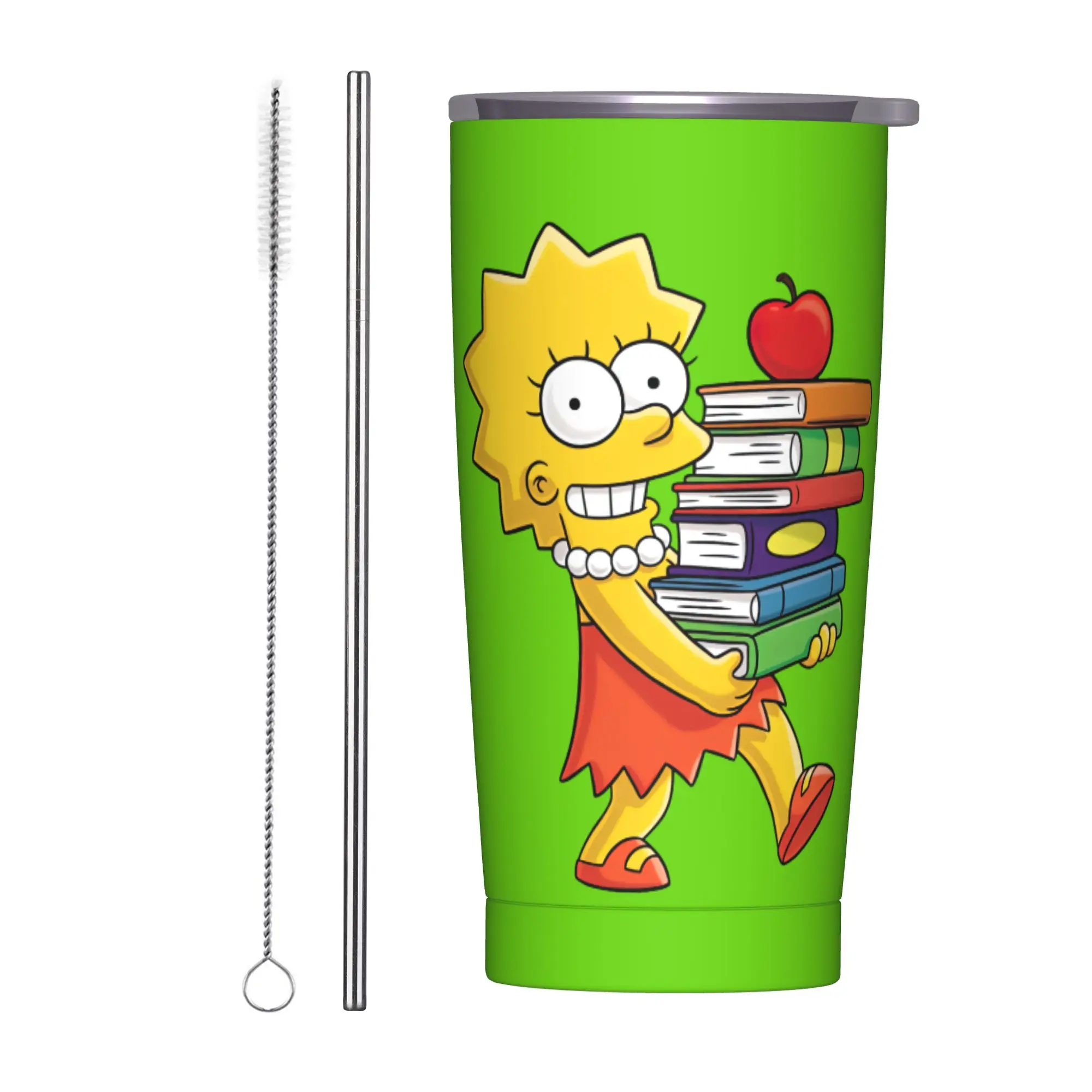 Stainless Steel Tumbler with The Simpsons Cartoon Design - Versatile Hot & Cold Beverage Cup