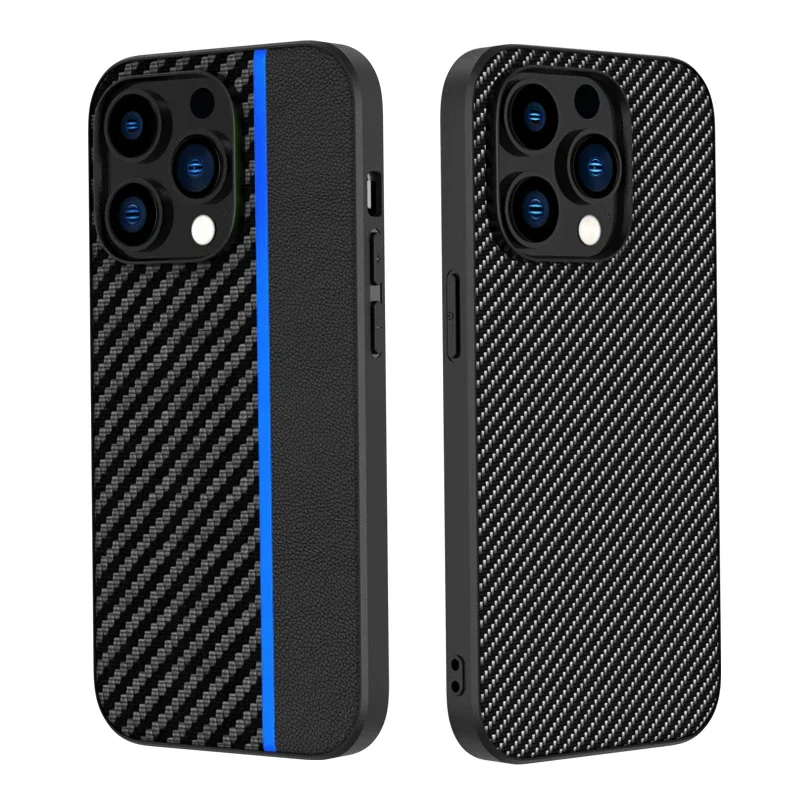 Per Iphone 15 14 Pro Max 13 Mini 12 11 Xs Xr Se2 Se3 7 8 Custodia In Fibra Di Carbonio Texture Pu Leather Soft Full Cover Phone Shell Funda