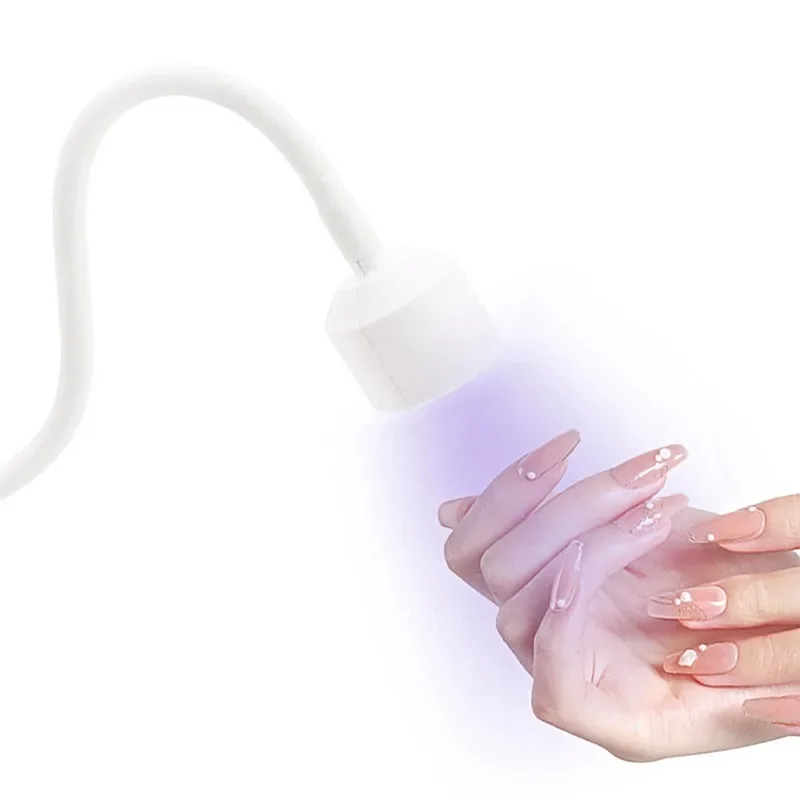  Portable Ultraviolet Lamps Nail Lamp LED Nail Manicure Dryer Curing Light with White Gooseneck and Clamp for Gel Nails