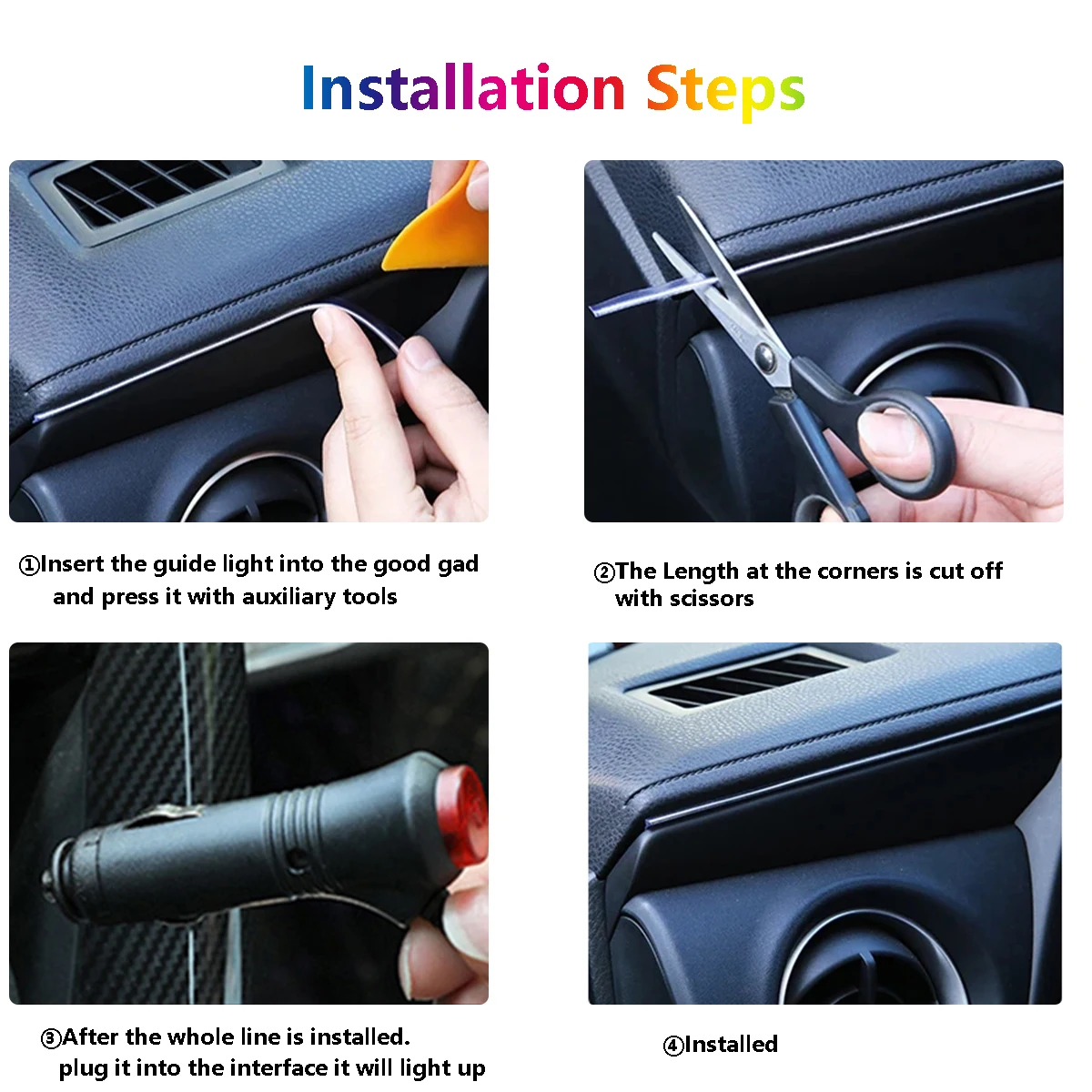 LED Ambient Light 12V Led Optic Fiber with App Control