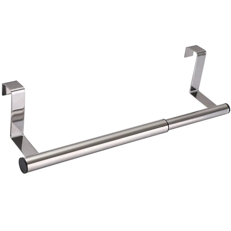 Hanging Cupboard Door Towel Rack Free Perforated Rack Door Back Towel Bar Stainless Steel Kitchen Cabinet