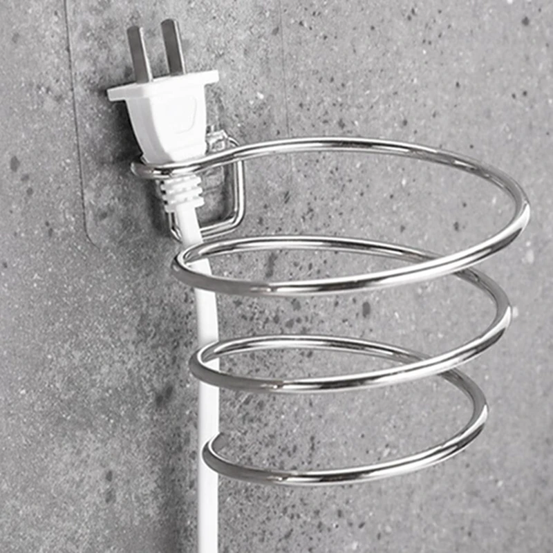 2023 Wall Mounted Hair Dryer Storage Organizer Rack Holder Hanger Using In Bathroom Salon Stylist Tool Drier Organize 2