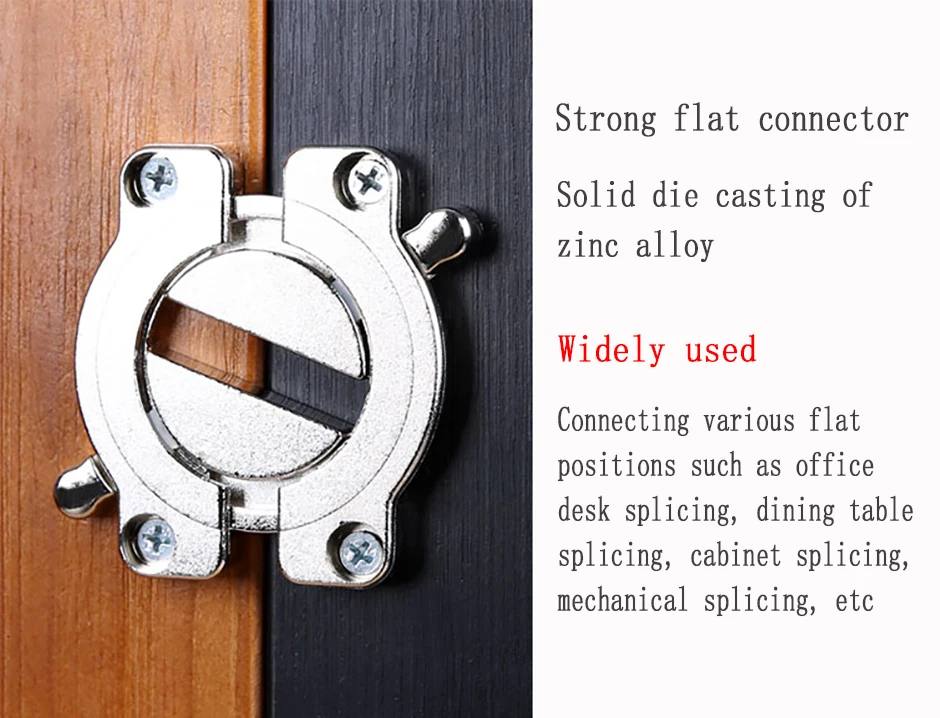 Description Picture 3 of item1 Set Wooden Panel Flat Connector Splicer Fixed Cabinet Lock Buckle Mobile Dining Table Splicing Lock Screen Docking Lock Buckle