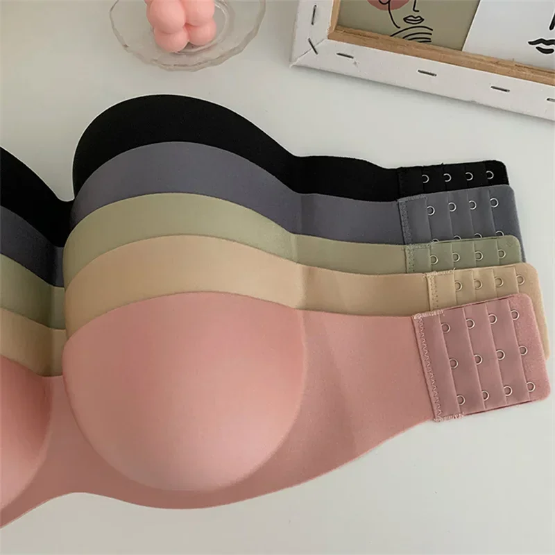 Women Sexy Strapless Bra Push Up Padded Bras Female Underwear Seamless Invisible Bralette Without Straps Ladies Lingerie Bras