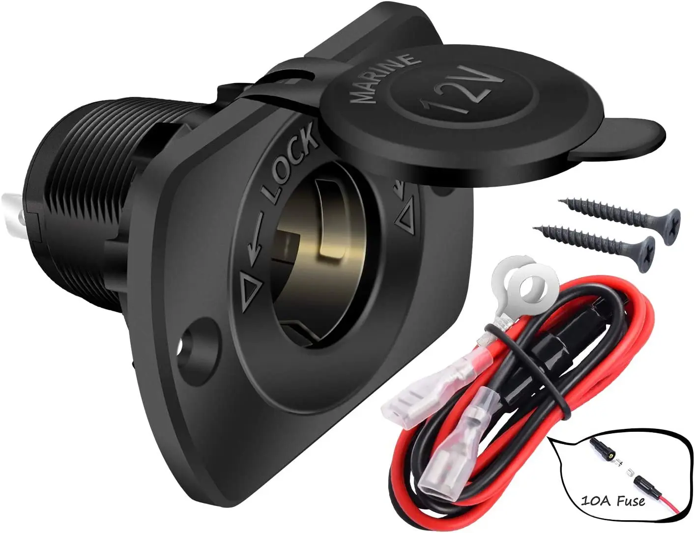 12 В автомобильный морской прикуриватель, сменная розетка, автоматическая розетка постоянного тока с предохранителем и водонепроницаемой крышкой