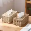 New Woven Tissue Box Imitation Rattan Woven Grass Tissue Storage Box Luxury Tissue Paper Holder Home Living RoomTable Decoration 1