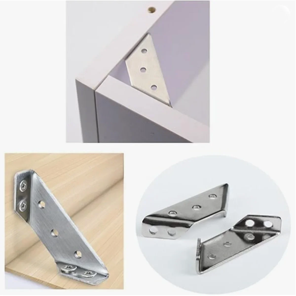 Corner Code Heavy Duty Shelving Angle Brace Cupboard Trapezoid Bracket Stainless Steel Brackets Furniture Fastener 10/20/40 Pcs stainless steel angle bracket,angle bracket