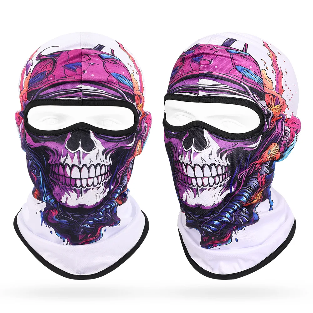 다기능 야외 남자 Balaclava 해골 마스크 모자 오토바이 전체 얼굴 커버 Windproof 탄성 사이클링 모자 여성 헤드 기어