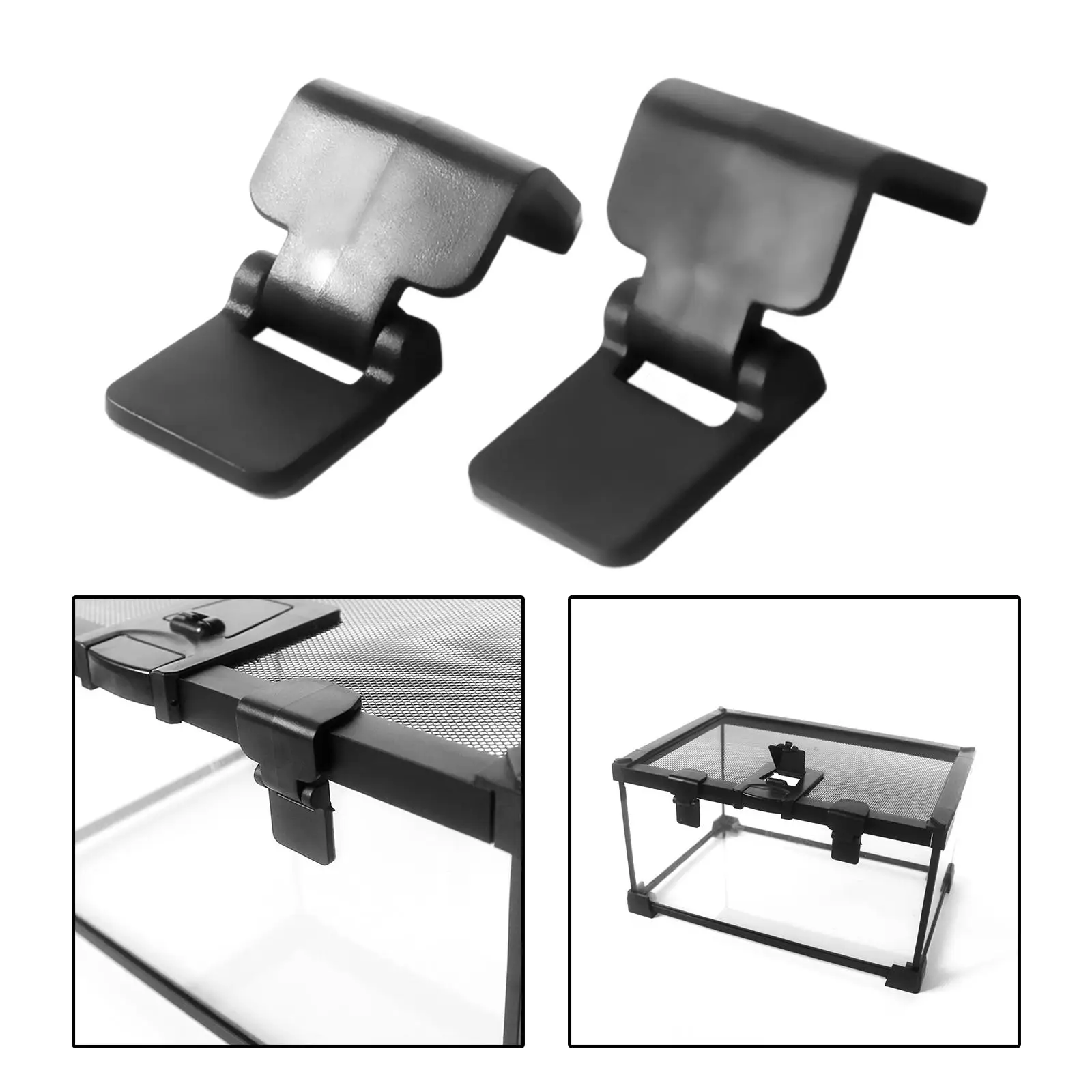 2Pcs Terrarium Locks Aquarium Lid Clips Reptile Box Latch Amphibious Breeding for Turtle Living Box Reptile Tank