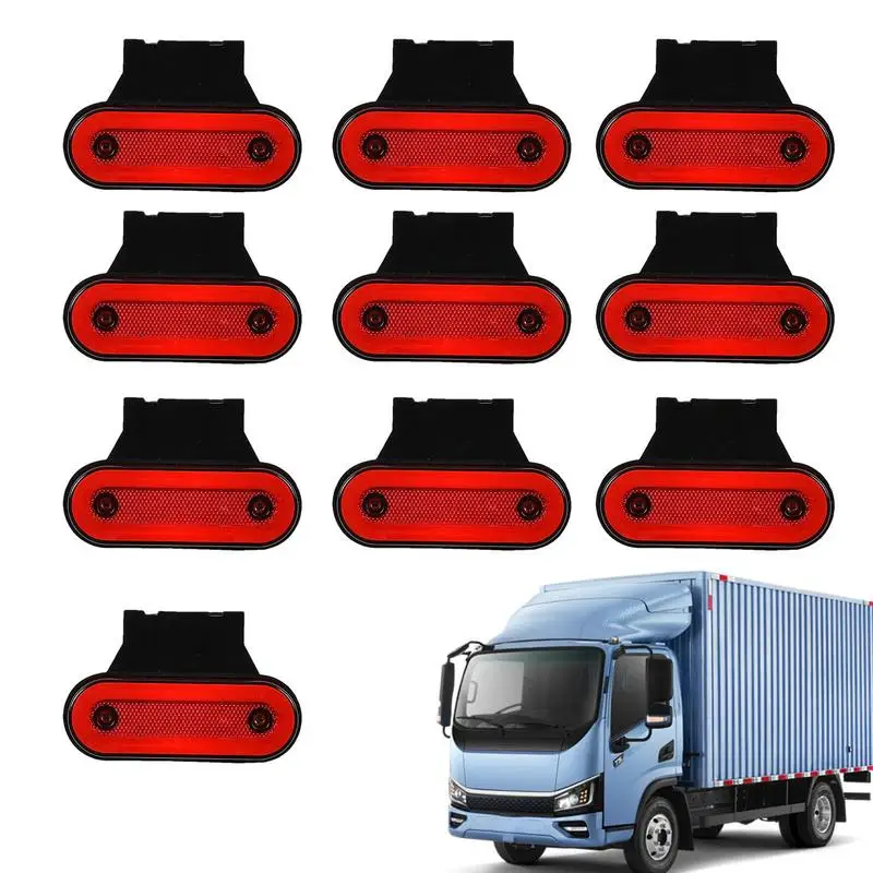 

10PCS Truck Side Marker Light 12V 24V LED Clearance Indicator Lamp with Bracket for Caravan Trailer Tractor Lorry Warning Lights