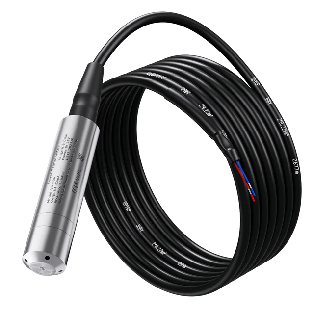 เซ็นเซอร์ระดับน้ำในน้ำใต้น้ำ4 20mA 0-10V เครื่องส่งสัญญาณระดับน้ำของเหลว RS485 0-10เมตรตัวแปลงสัญญาณเซ็นเซอร์ระดับน้ำเป็นของเหลว 6