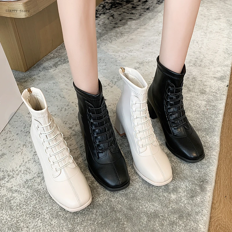 

2022fashion New British Style short Boots Women Autumn and Winter All-match Comfortable and Elegant Thick Heel Short Bootswomen