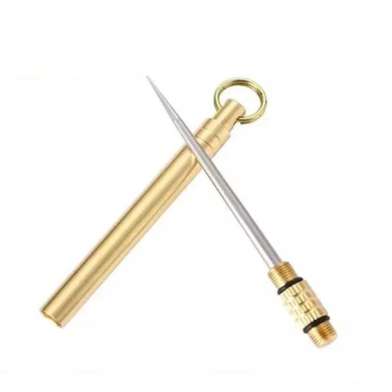 Toothpick Bottle Portable Titanium Outdoor Multifunctional Fruit Fork Camping Toothpick Tube