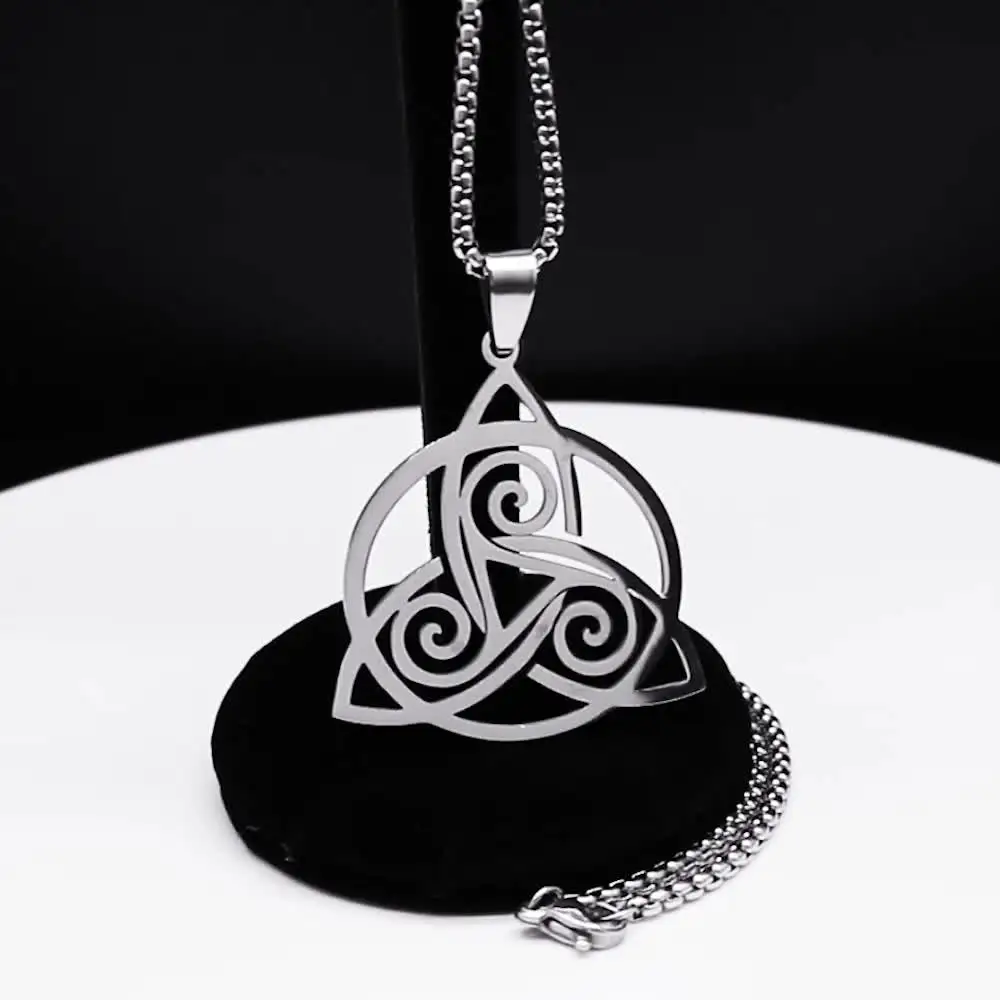 Collana Da Uomo Con Ciondolo Nodo Irlandese Con Croce - Foto 3