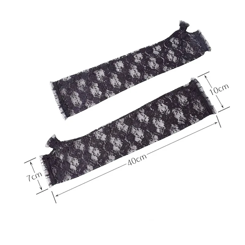 Black And White Long lace Gloves Cheap Bride Gloves For Bride Fingerless Guantes lace gloves,wedding dress gloves