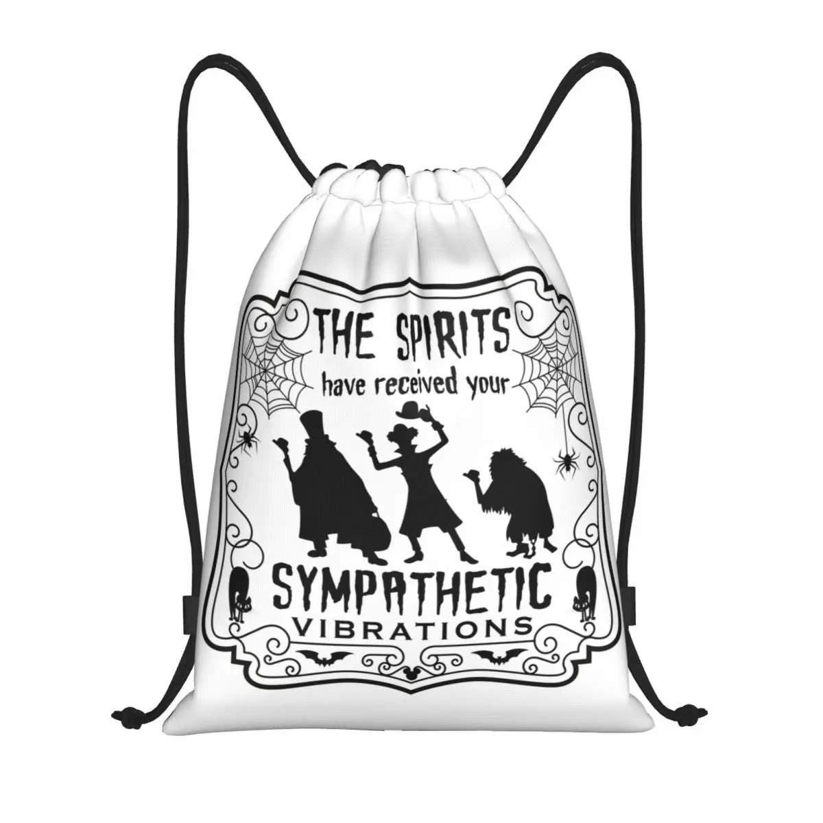 

Haunted Mansion Drawstring Bags Gym Sackpack The Spirits Have Received Your Sympathetic Vibrations Shopping Storage Backpacks