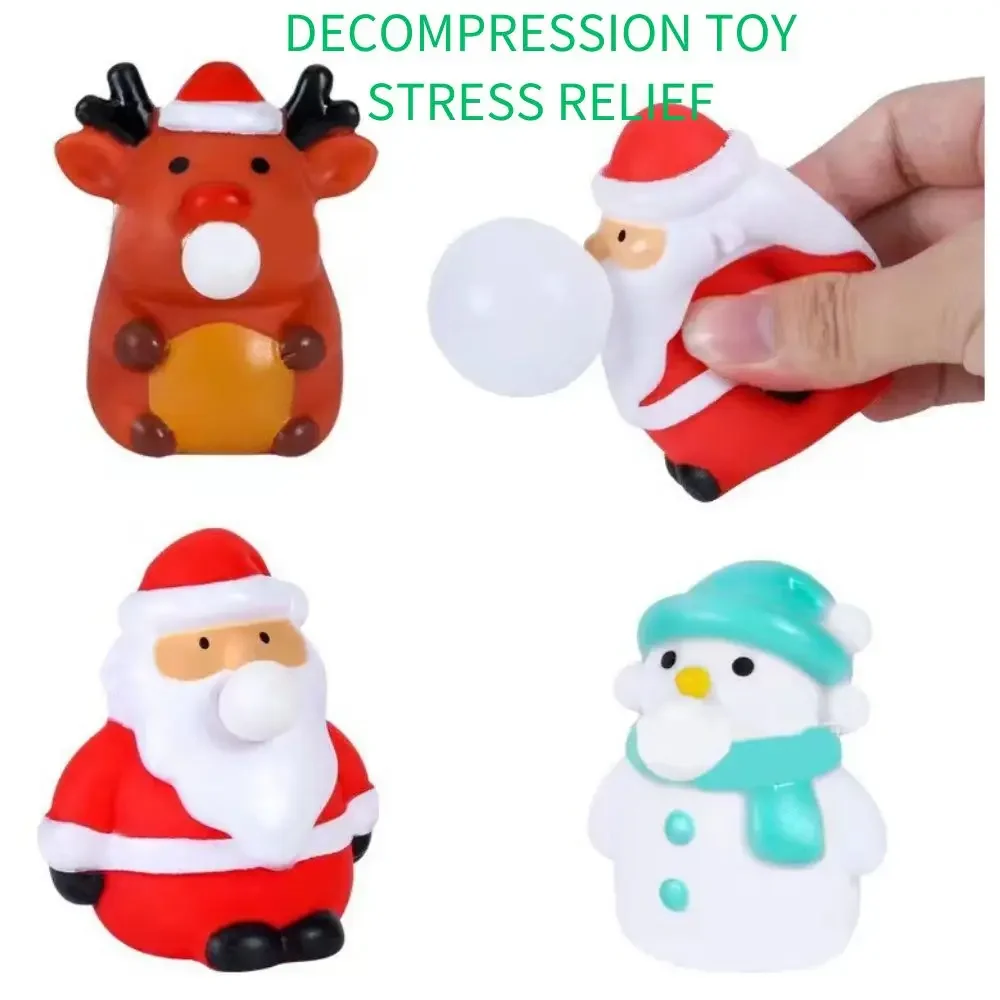 Christmas Toys Anti Stress Balls Santa Claus Snowman Elk Decompression Squeeze Sensory Toys Kids Christmas Party - Bilde 2