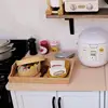 Mini Tray Model House Miniature Tray Ornament Children House Toy Tableware Eating Kitchen Dinner On Rectangular Toy 4