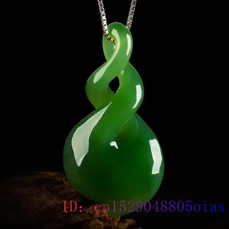 Green Jade Pendant Natural Jasper Necklace Gifts for Women Amulet Stone Charm Talismans Gift Men Amulets Carved Jewelry