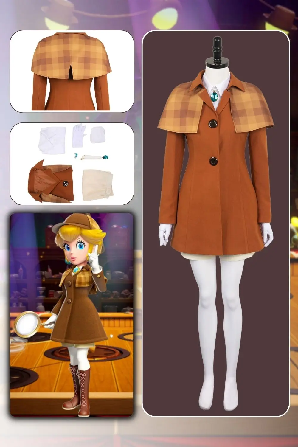 disfraz-de-anime-de-detective-peach-para-mujer-y-adulto-conjunto-marron-para-halloween-carnaval-juego-de-rol