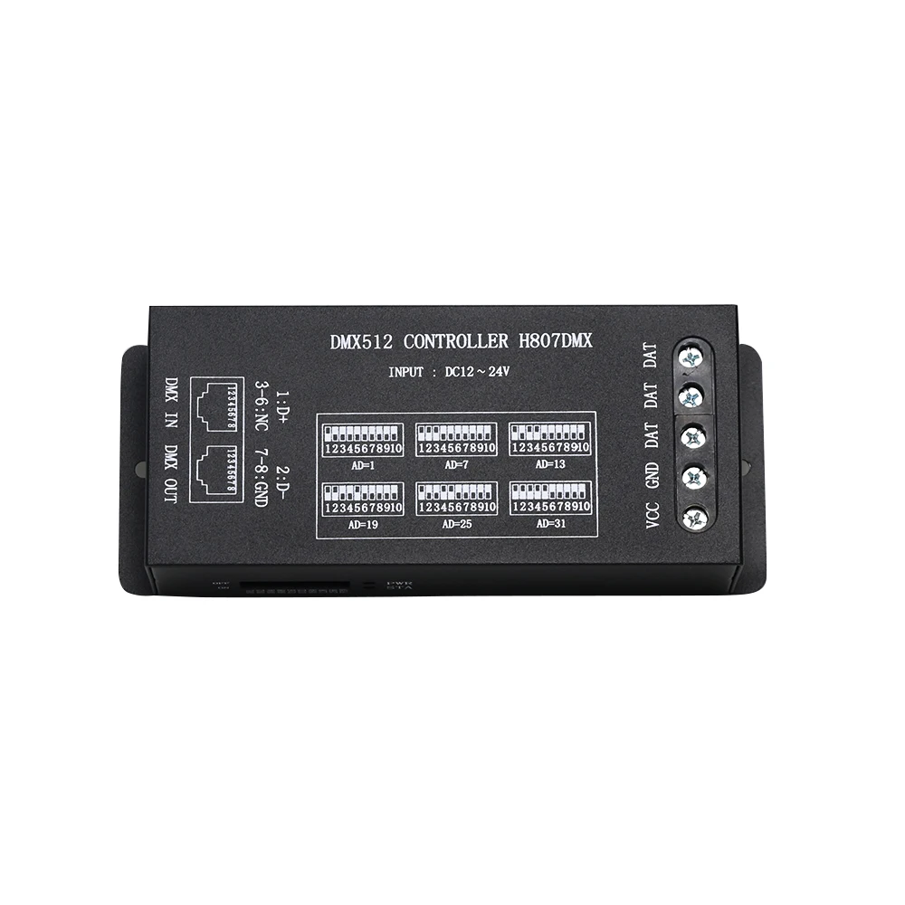 DMX512 Controller H807DMX 1024 pixels RGB Controller 14 Channels DMX For WS2812 DMX Stage Light to SPI Decoder dmx controller