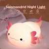Cute Axolotl Night Light Silicone Nursery Sleeping Lamp Touch Control Nightlights USB Rechargeable Table Lamp for Baby Child 1