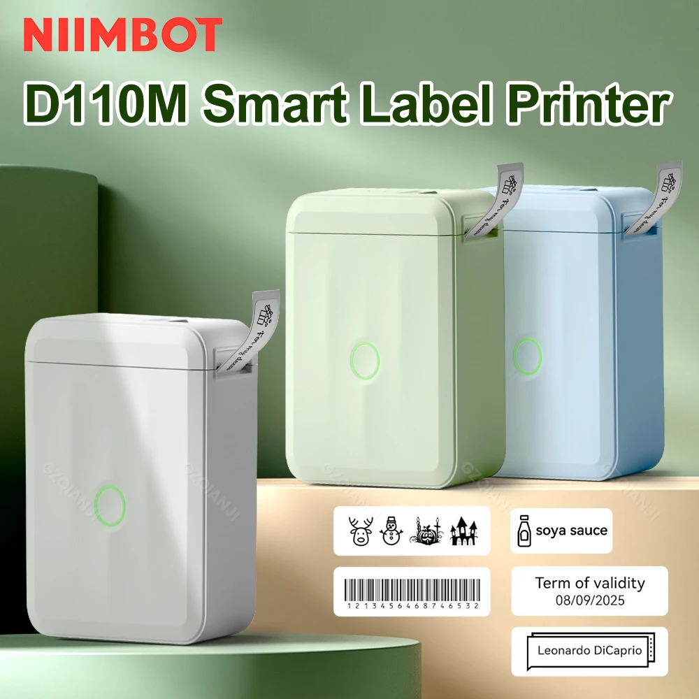 NIIMBOT D110 Upgraded Version Thermal Label Printer Mini Portable Smart Label Maker With Tape for Office Home Kitchen School