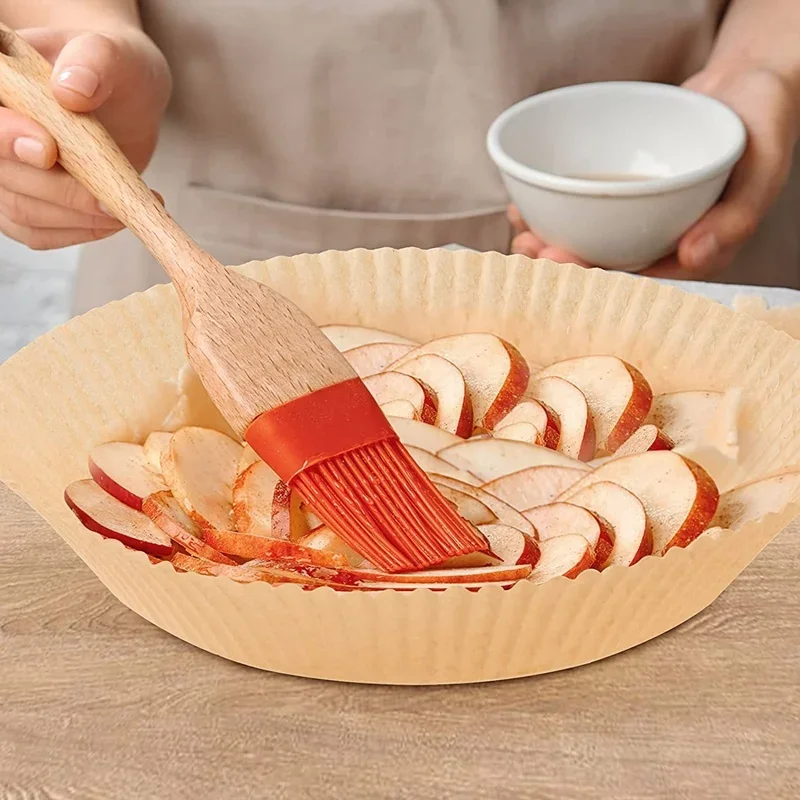 Air Fryer Paper Non-Stick Disposable Unperforated Parchment Paper Bamboo Steamer Liners Steaming Basket