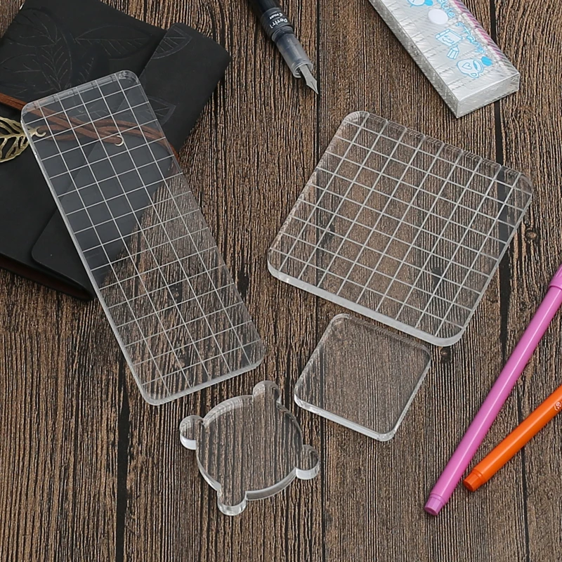 Acrylic Stamp Block Clear High Transparency for Transparent Seal Stamp DIY Scrapbooking Photo Album Decorative
