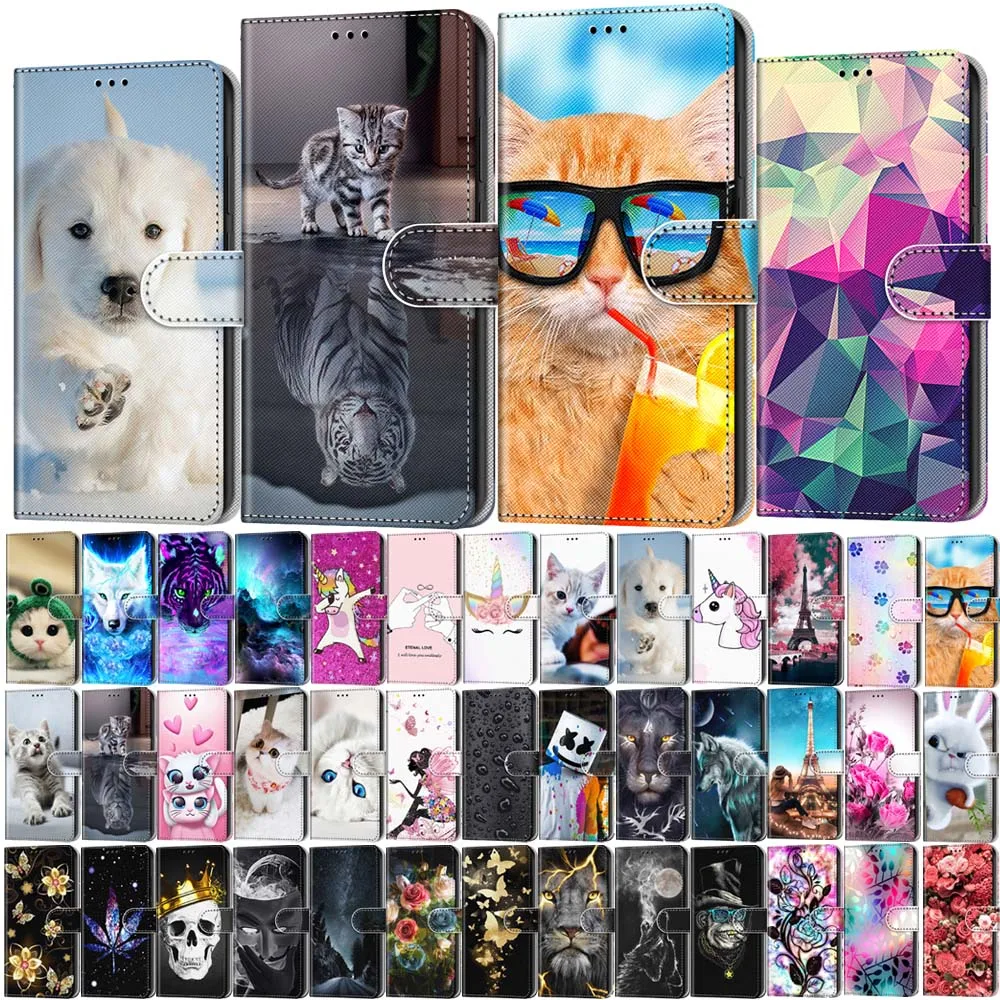 

Lion Cat Butterfly Painted Flip Leather Case For Xiaomi CC9E A3 A2 Lite Redmi 6 Pro 5 Plus 4X 4A Wallet Stand Phone Book Cover