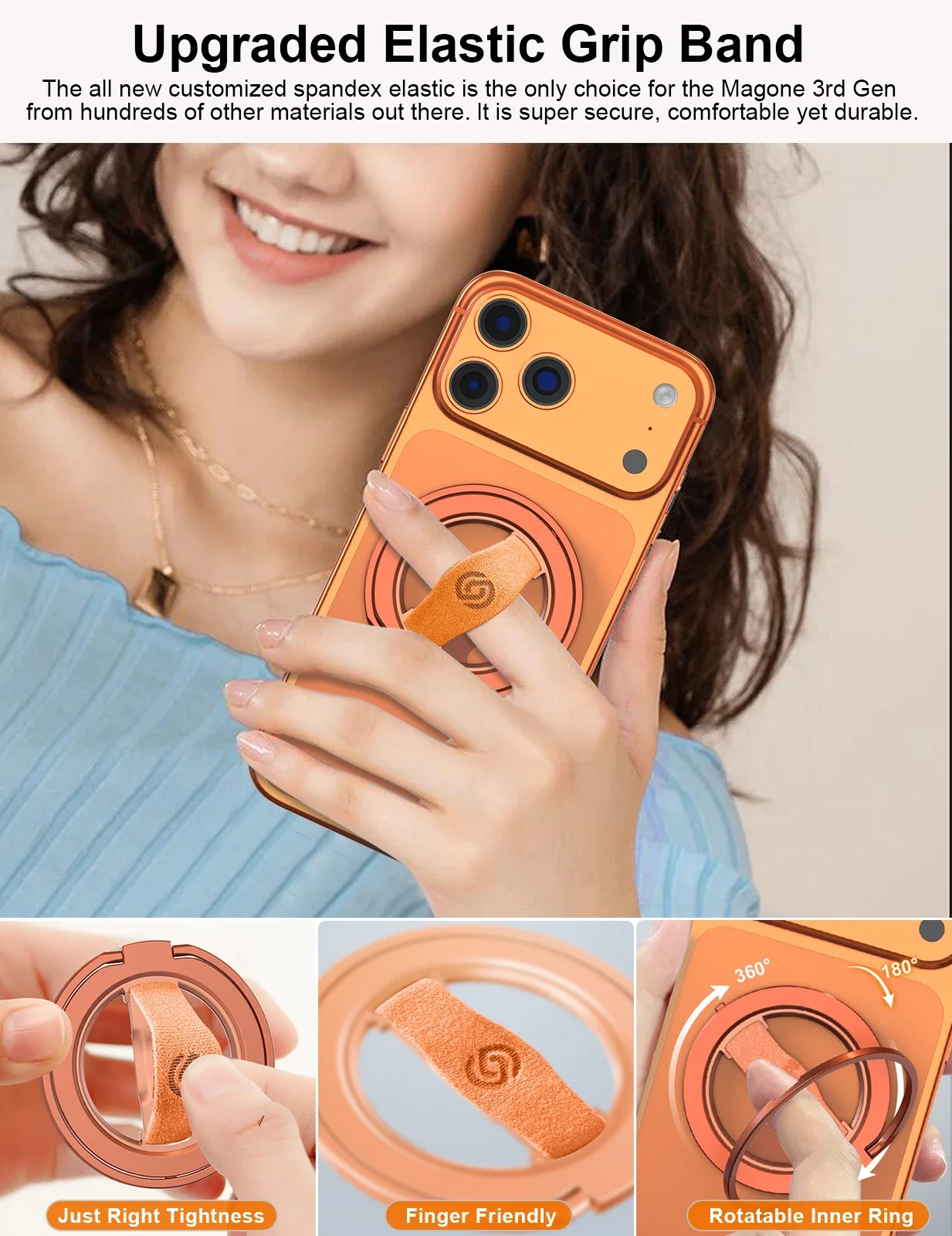 รูปสินค้า แหวนแม่เหล็กแฟชั่น ดูด iPhone แรงสูง