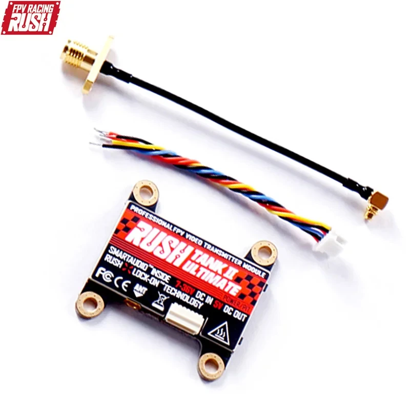 

RUSHFPV RUSH Tank II Ultimate VTX 5,8G 48CH RaceBand Pitmode 25mW 200mW 500mW 800mW регулируемый FPV VTX 2-8S для радиоуправляемого гоночного дрона