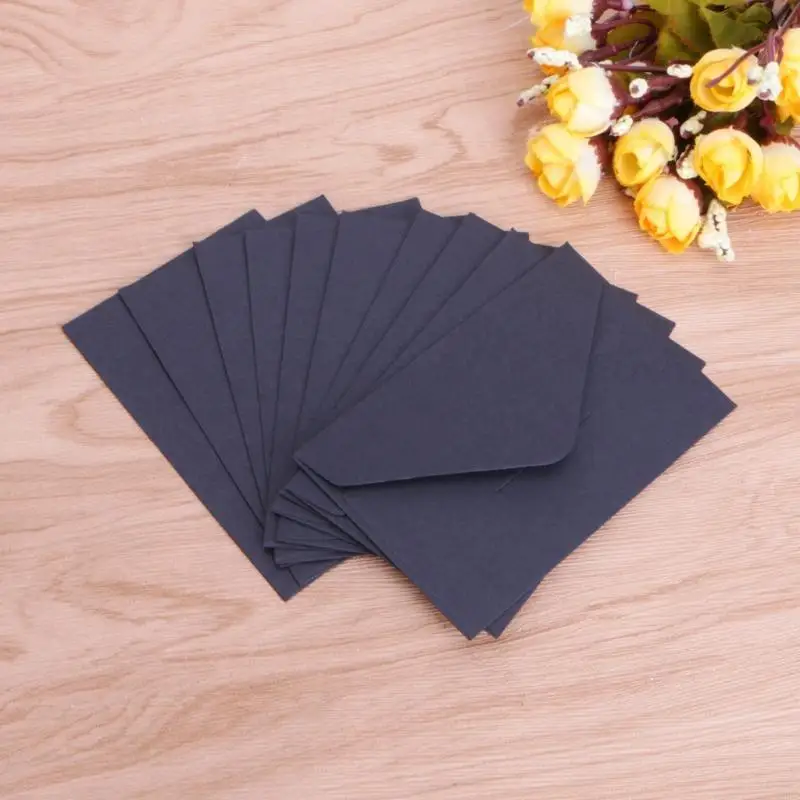 Y5LB 50 Pcs 레트로 크래프트 종이 봉투 4x2.67in 엽서 초대장 편지 주머니