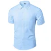 Summer Shirt for Men Daily Casual White Shirts Short Sleeve Button Down Slim Fit Male Social Blouse 4XL 5XL 4