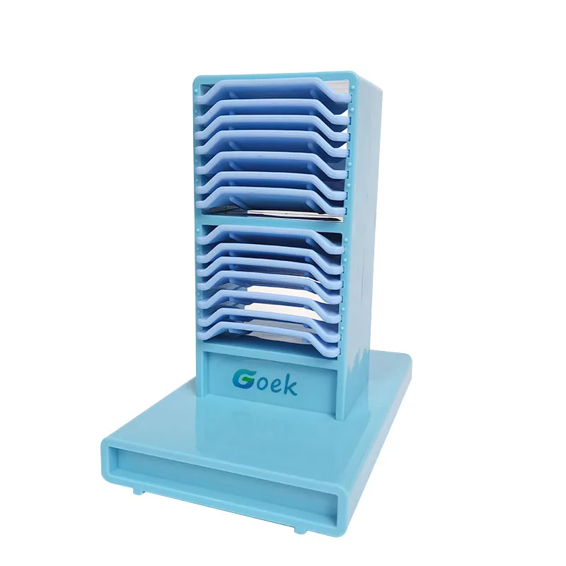 Zahnzahn ablage Halterung Rack platzieren Sie das Regal 14 Stockwerke 4 Farben Kunststoff Dental werkzeuge unter einem Mund abdruck Paletten regal – Detail 7
