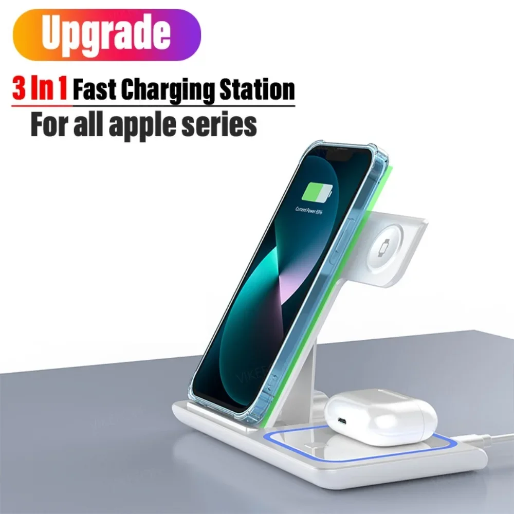 100W Foldable Wireless Charger 3-IN-1 Phone Fast Charging For iPhone 16-12 Pro Max Apple Watch 10-2 AirPods 4 Pro Quick Charging