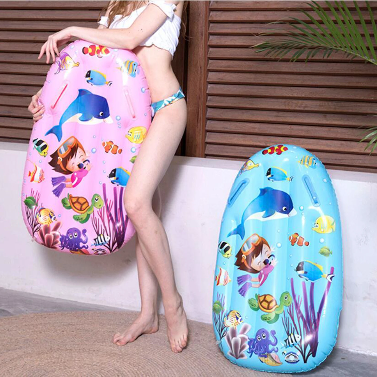 Tavola Da Surf Gonfiabile Con Manici - Bodyboard Per Piscina E Spiaggia, Bambini E Adulti - Foto 11