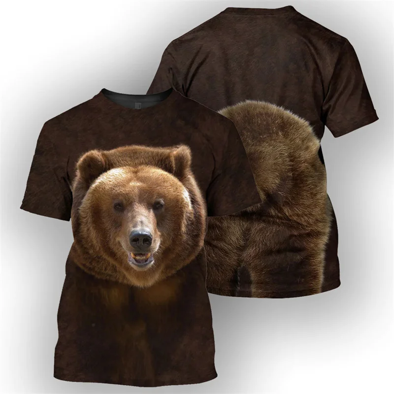 

Summer 3D Animal Tree Frogs Cow Deer Bear Printed T Shirt Harajuku Short Sleeves For Men Kid Fashion Cool Tee Shirts Clothes